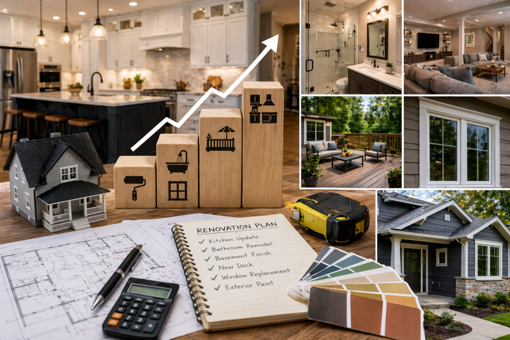 Top ROI home renovations in Kansas City. Kitchen, bathroom & basement projects that maximize value. Expert guidance.
